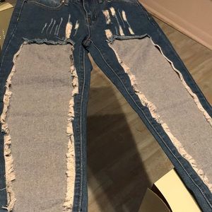 Ripped Open Front Jeans NWT by Stay Chic